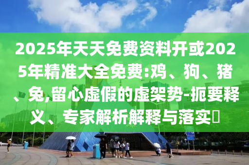 2025年天天免費資料開或2025年精準大全免費:雞、狗、豬、兔,留心虛假的虛架勢-扼要釋義、專家解析解釋與落實?