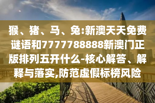 猴、豬、馬、兔:新澳天天免費謎語和7777788888新澳門正版排列五開什么-核心解答、解釋與落實,防范虛假標(biāo)榜風(fēng)險