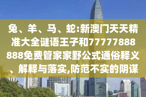 兔、羊、馬、蛇:新澳門天天精準(zhǔn)大全謎語(yǔ)王子和77777888888免費(fèi)管家家野公式通俗釋義、解釋與落實(shí),防范不實(shí)的陰謀