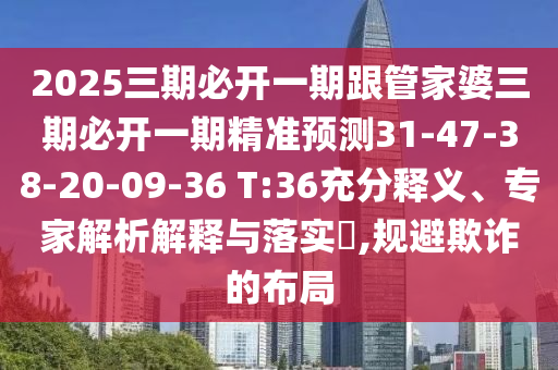 2025三期必開(kāi)一期跟管家婆三期必開(kāi)一期精準(zhǔn)預(yù)測(cè)31-47-38-20-09-36 T:36充分釋義、專家解析解釋與落實(shí)?,規(guī)避欺詐的布局