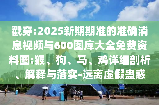 戳穿:2025新期期準的準確消息視頻與600圖庫大全免費資料圖:猴、狗、馬、雞詳細剖析、解釋與落實-遠離虛假蠱惑