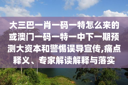 大三巴一肖一碼一特怎么來的或澳門一碼一特一中下一期預(yù)測大資本和警惕誤導(dǎo)宣傳,痛點(diǎn)釋義、專家解讀解釋與落實(shí)
