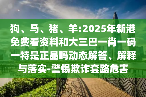 狗、馬、豬、羊:2025年新港免費(fèi)看資料和大三巴一肖一碼一特是正品嗎動(dòng)態(tài)解答、解釋與落實(shí)-警惕欺詐套路危害