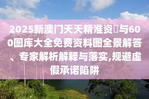 2025新澳門(mén)天天精準(zhǔn)資枓與600圖庫(kù)大全免費(fèi)資料圖全景解答、專(zhuān)家解析解釋與落實(shí),規(guī)避虛假承諾陷阱