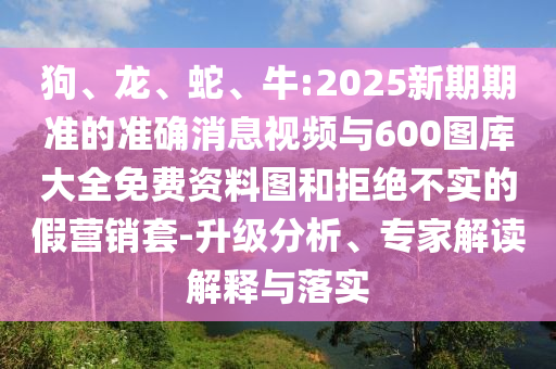 狗、龍、蛇、牛:2025新期期準(zhǔn)的準(zhǔn)確消息視頻與600圖庫大全免費(fèi)資料圖和拒絕不實(shí)的假營銷套-升級(jí)分析、專家解讀解釋與落實(shí)