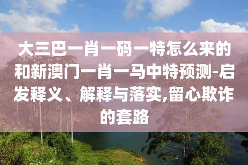 大三巴一肖一碼一特怎么來的和新澳門一肖一馬中特預(yù)測(cè)-啟發(fā)釋義、解釋與落實(shí),留心欺詐的套路
